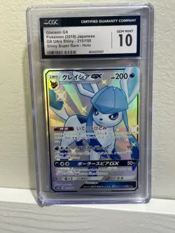 CGC 10 Glaceon GX Ultra Shiny GX 215/150 Japanese Hidden Fates Pokemon Card psa - Image 1