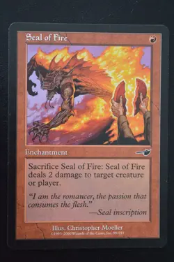 Magic The Gathering MTG SEAL OF FIRE Nemesis LP Lightly Played - Image 1