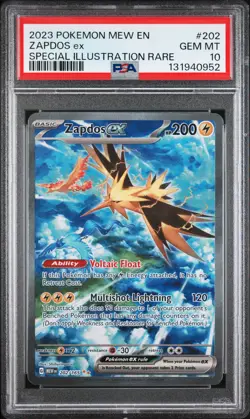 2023 POKEMON MEW EN-151 SPECIAL ILLUSTRATION RARE #202 ZAPDOS EX PSA 10 - Image 1