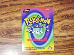 01 Bulbasaur E1 of 12 TOPPS Pokemon Evolution Card - Textured Dots Foil - Image 4