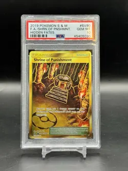 2019 POKEMON SUN & MOON HIDDEN FATES #SV90 FULL ART/SHRINE OF PUNISHMENT PSA 10 - Image 1