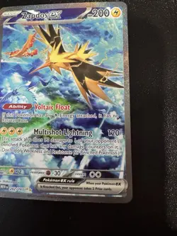Pokemon Zapdos EX Full Art Holo 202/165 MEW English 151 TCG - Image 5
