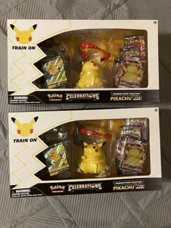 Pokemon TCG Celebrations Pikachu VMAX Premium Figure Collection Box X2 Sealed - Image 1