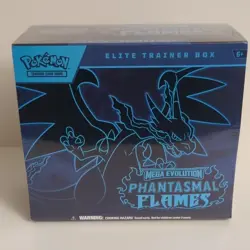 Pokemon Elite Trainer Box Mega Evolution Phantasmal Flames 9 Boosters 65 Sleeves - Image 1