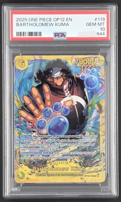 One Piece OP12-119 SEC Bartholomew Kuma PSA10 English - Image 1