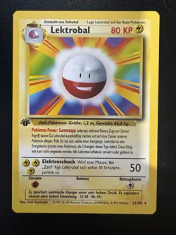 Lektrobal (Electrode) Rare 1st Edition WOTC German Pokemon Card 21/102 Base Set - Image 1