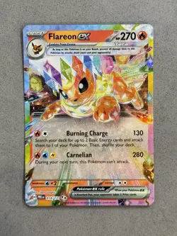Pokemon TCG Flareon EX Prismatic Evolutions Double Rare Holo Card 014/131 NM /M - Image 1