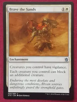 Magic The Gathering KHANS OF TARKIR BRAVE THE SANDS white card MTG - Image 1