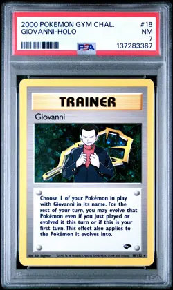 Giovanni Holo PSA 7 2000 Pokemon Gym Challenge #18 - Image 1