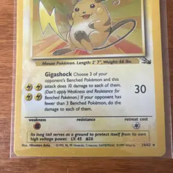 Pokemon TCG- Raichu 14/62 Holo Unlimited Fossil Set WOTC - Image 3