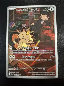 Pokemon: Team Rocket's Meowth 203/182 SV10 - Destined Rivals Illustration Rare - Image 1