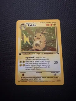 Pokemon 1st Edition Raichu Fossil Holo Rare 14/62 - MP - Image 1