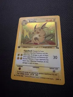 Pokemon 1st Edition Raichu Fossil Holo Rare 14/62 - MP - Image 2