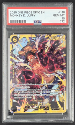 One Piece OP10-118 SEC Monkey D Luffy PSA10 English - Image 1