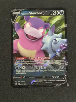 Pokemon Galarian Slowbro v 099/189 SWSH Darkness Ablaze Ultra Rare Card NM/MINT - Image 2