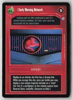 Star Wars CCG Early Warning Network Effect Card Decipher 1999 Imperial Iconic - Image 1