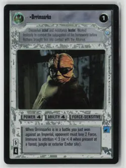Star Wars CCG Orrimaarko 2000 Decipher Collectible Foil Card Rebel Resistance - Image 1
