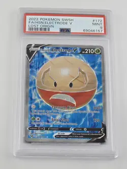 Hisuian Electrode V 172/196 Lost Origin PSA 9 Pokemon Card - Image 1