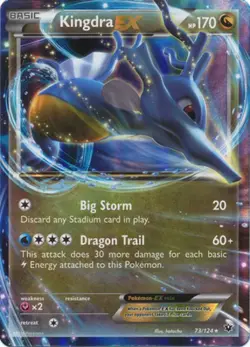 1x Kingdra-EX - 73/124 - Holo Rare ex Lightly Played Pokemon XY-- Fates Collide - Image 1