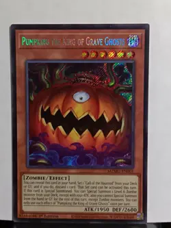 Yugioh Pumpking the King of Grave Ghosts MZMU-EN001 Secret Rare 1st Edition NM - Image 1