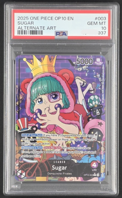 One Piece OP10-003 Leader Alt Art Sugar PSA10 English - Image 1