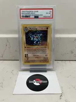 PSA 6 Machamp 8/102 Shadowless Base Set Pokemon Card - 1st Edition - Image 1
