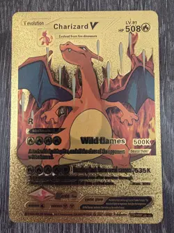 Pokemon V Evolution Gold Charizard Extremely Rare And Real Card - Image 1