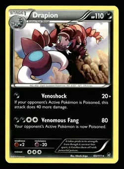 Pokemon Drapion 65/111 XY Furious Fists RARE Card - Image 1