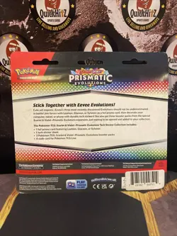 Pokemon TCG: Prismatic Evolutions 3-Pack Blister Tech Sticker Collection Leafeon - Image 2