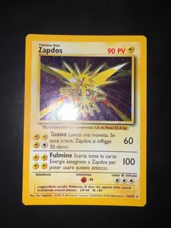 Pokemon Zapdos 16/102 Set Base Rara Holo Unlimited Wizards ITA Carte Vintage - Image 1
