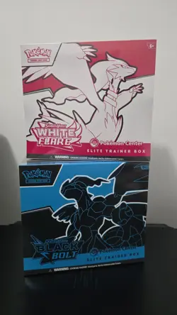 Pokemon Center Black Bolt and White Flare Elite Trainer Box ETB Bundle - Image 1