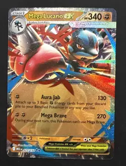 Mega Lucario ex 077/132 Double Rare Mega Evolution Pokemon Near Mint PACK FRESH! - Image 1
