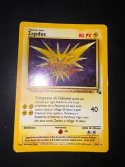 Carte Pokemon Zapdos 15/62 Fossil Rara Holo Unlimited Wizards Vintage Ita - Image 1