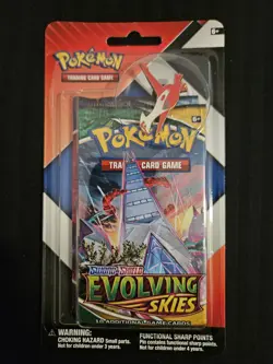 POKEMON EVOLVING SKIES/CHILLING REIGN 2 PACK CHECKLANE BLISTER Latias PIN - Image 1