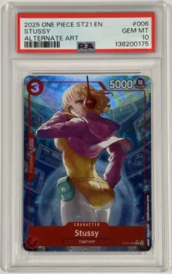 2025 One Piece ST21-006 Stussy Alternate Art PSA 10 Gem Mint English - Image 1