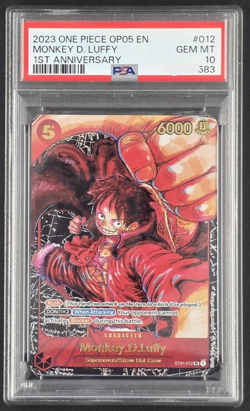 One Piece (OP05) ST01-012 SR Monkey D Luffy PSA10 English - Image 1