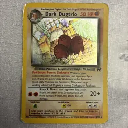 Dark Dugtrio 6/82 Holo Rare Team Rocket Pokemon Card - HP - Image 1