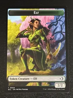 MTG Lorwyn Eclipsed Elf/Treasure Double-Sided Token 0004/0010 NM - Image 1