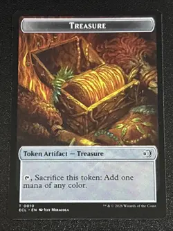 MTG Lorwyn Eclipsed Elf/Treasure Double-Sided Token 0004/0010 NM - Image 2