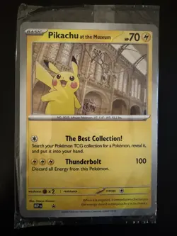 Pokemon Pikachu At The Museum x Natural History London Jumbo Card - Sealed - Image 1