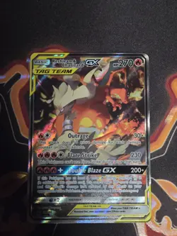 Pokemon Reshiram & Charizard GX TAG TEAM Full Art Promo Holo SM201 270HP - Image 1