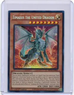 Yugioh Timaeus The United Dragon MP23 Secret Rare 1st Edition NM - Image 1