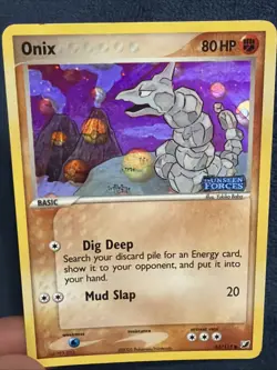 Pokemon Card - Onix Unseen Forces 65/115 Reverse Holo Stamped LP - Image 1