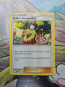 Pokemon TCG Erika's Hospitality 56/68 Rare Hidden Fates Trading Card - Image 1
