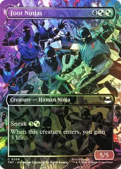 NM Borderless Foil Foot Ninjas, MTG, TMNT, Magic the Gathering, 209 - Image 1