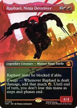 NM Borderless Foil Raphael, Ninja Destroyer, MTG, TMNT, Magic the Gathering, 218 - Image 1