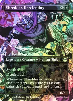 NM Borderless Foil Shredder, Unrelenting, MTG, TMNT, Magic the Gathering, 210 - Image 1