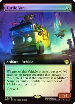 NM Extended Art Foil Turtle Van, MTG, TMNT, Magic the Gathering, 278 - Image 1