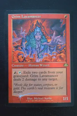 Magic The Gathering MTG GRIM LAVAMANCER RETRO FRAME FOIL Dominaria Remastered LP - Image 1