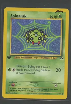Spinarak 1. Edition | Neo Disovery 64/75 | Pokemon Karte Englisch Near Mint - Image 1